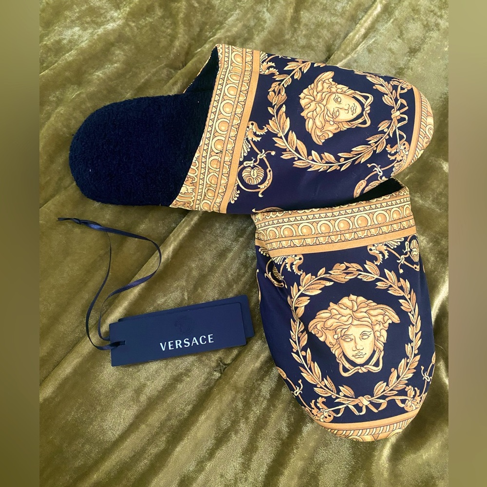 Versace Medusa Print Cotton Slippers